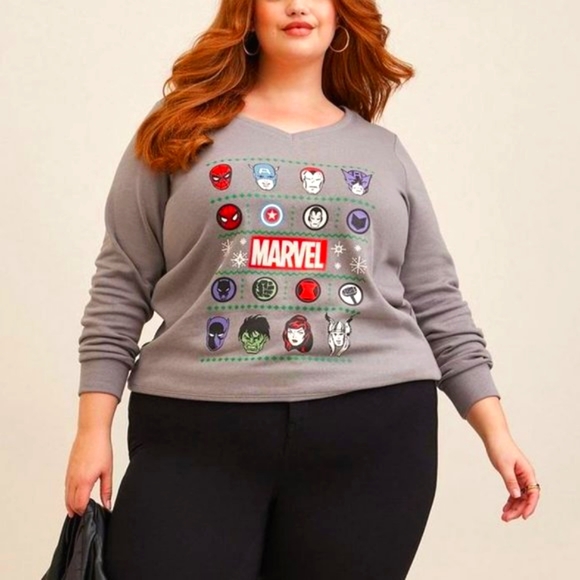 ❤️NWT VINTAGE TORRID SWEATSHIRT - SPIDERMAN HULK IRONMAN BLACK PANTHER MARVEL - Picture 7 of 9